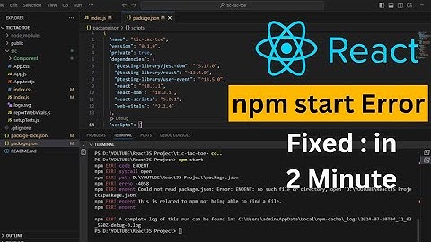 npm start not working | How to fix npm error in React | How to fix npm start problem ENOENT Error