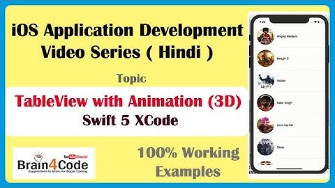 TableView with Animation  Using Swift 5 XCode | Hindi | Core Animation in iOS with Swift