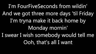 Video thumbnail of "Rihanna Four Five Seconds (Lyrics) ft. Kanye West, Paul McCartney"