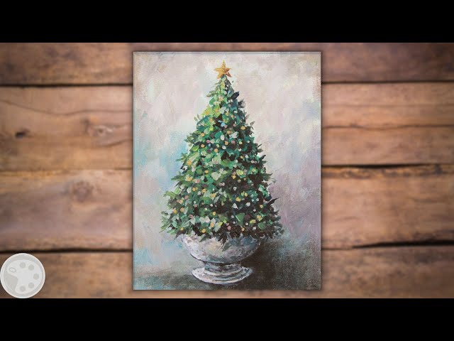 How to Paint a Christmas Tree on Canvas with Acrylic Paint  Easy Step by  Step Painting Tutorial for Beginners — Elle Byers Art