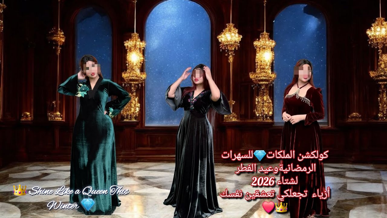 ✨️جديدوحصري💎تشكيلة ملكية👑قنادر شتاء للسهرات رمضان وعيد الفطر 2026❤️أزياء تجعلك كالملكة تعشقين نفسك💯🛍