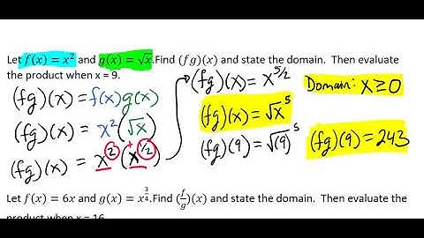 Finding the Product and Quotient of Two Functions Video