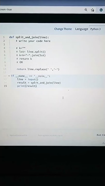 string split and join hackerank python solution - YouTube