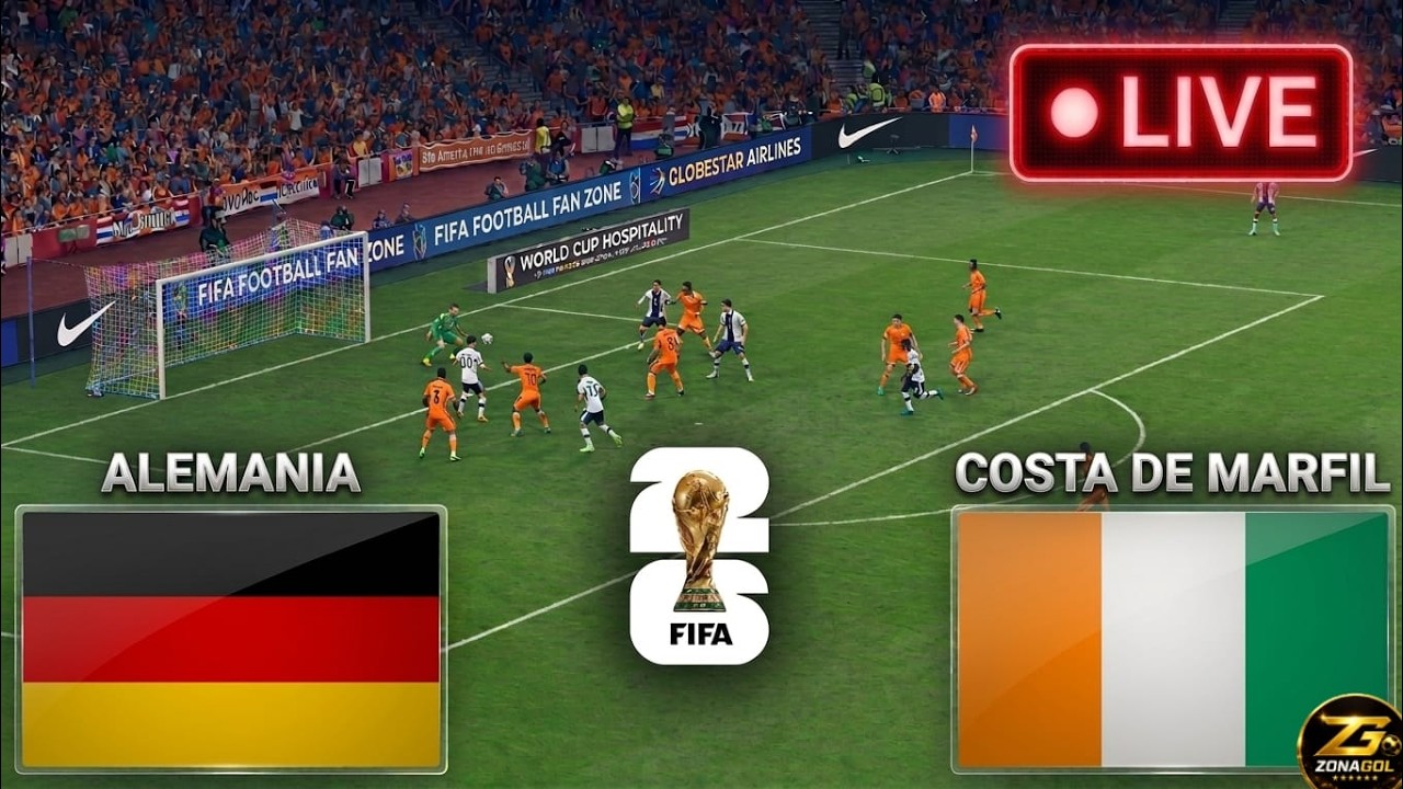 Alemania vs Costa de Marfil 🛑EN VIVO Mundial2026  |Simulación Realista PES2021|