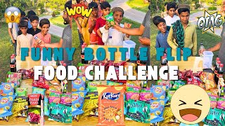 Funny Bottle Flip Food Challenge | Funny Games | Challenge Games