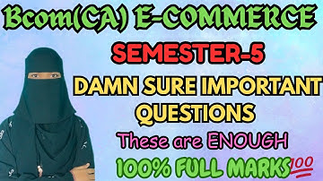 Degree 5th semester E-COMMERCE Damn sure important questions✅💯| 100% FULL MARKS |O.U| Bcom Computers
