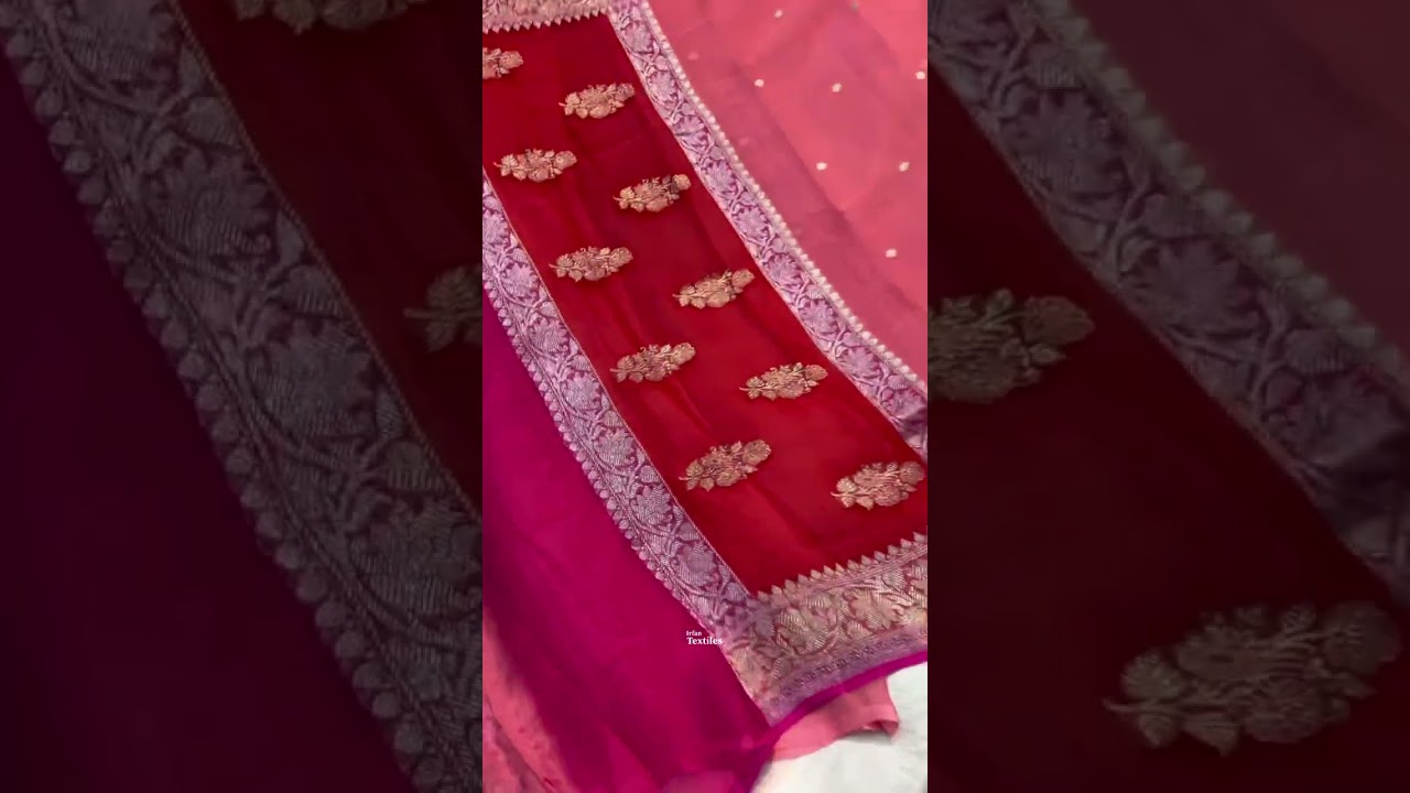 💫 Pure Khaddi Georgette Silk Kaduwa Weave Saree | Royal Banarasi Elegance | Irfan Textiles