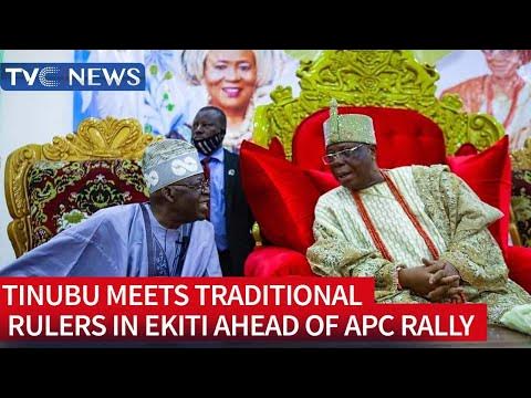 VIDEO: Tinubu Meets Traditional Rulers In Ekiti Ahead Of APC Rally
