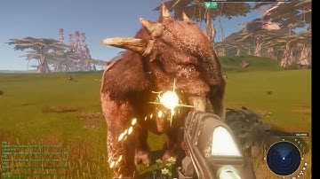 Hunting creatures in Fort Troy on Planet Calypso in Entropia Universe