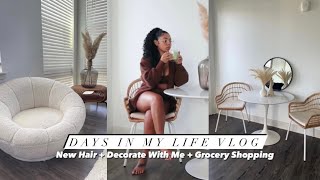 DAYS IN MY LIFE VLOG: New Hair + Decorate With Me + Grocery Shopping