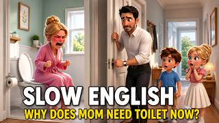 Why Does Mom Need Toilet URGENTLY Now? | Easy English Listening Story for Beginners (A1 - A2 level)