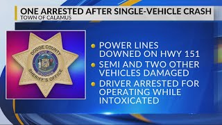 Crash closes Highway 151 in Dodge County multiple times, driver arrested for OWI