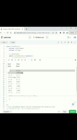 LeetCode 1381 | Design a stack with increment operation | Java solution ...