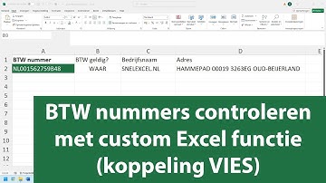 BTW nummer controleren vanuit Excel (VIES API)