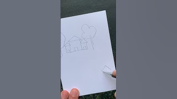 Vẽ tranh phong cảnh làng quê yên bình #shorts