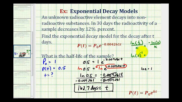 Ex:  Exponential Decay Function - Half Life