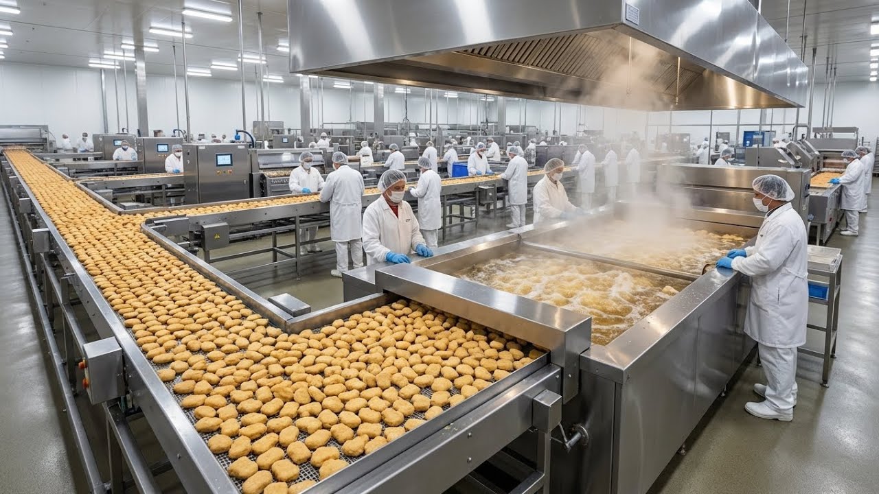 Inside the Largest Chicken Nugget Factory - How Billions of Nuggets Are Made From "Pink Slime"