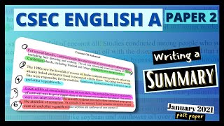 csec english a paper 2: summary writing || january 2021 past paper