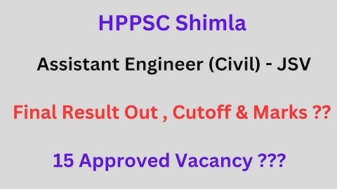 HPPSC - JSV || AE (Civil) Final Result 2024 || Cutoff & Marks || Let