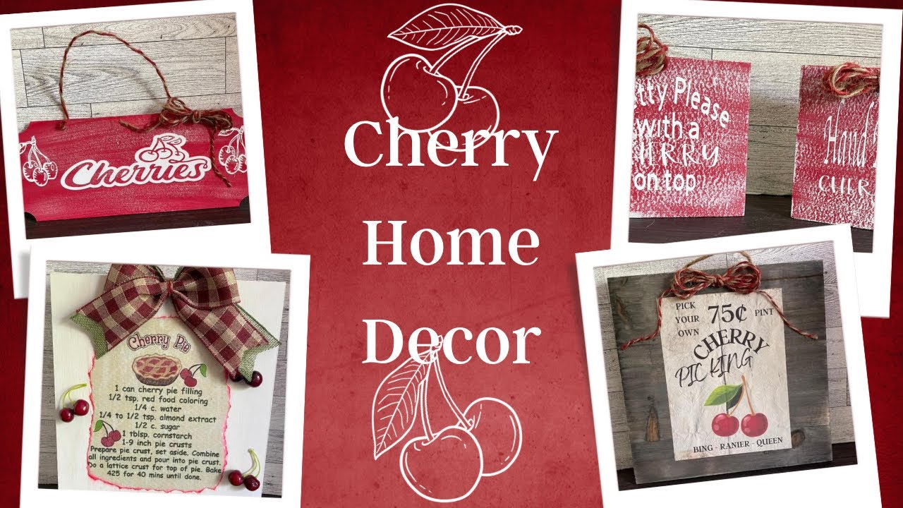 4 Cherry DIY’s Cherry Home Decor Cherry Kitchen Decor Red