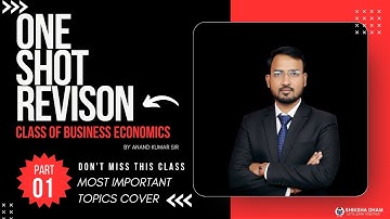Business Economics One Short Part 1 l Important Topics l By anand kumar sir