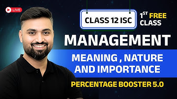 MANAGEMENT 🔥 | CLASS 12 ISC | DEMO CLASS - PERCENTAGE BOOSTER | Shubham Jagdish | 8112601234