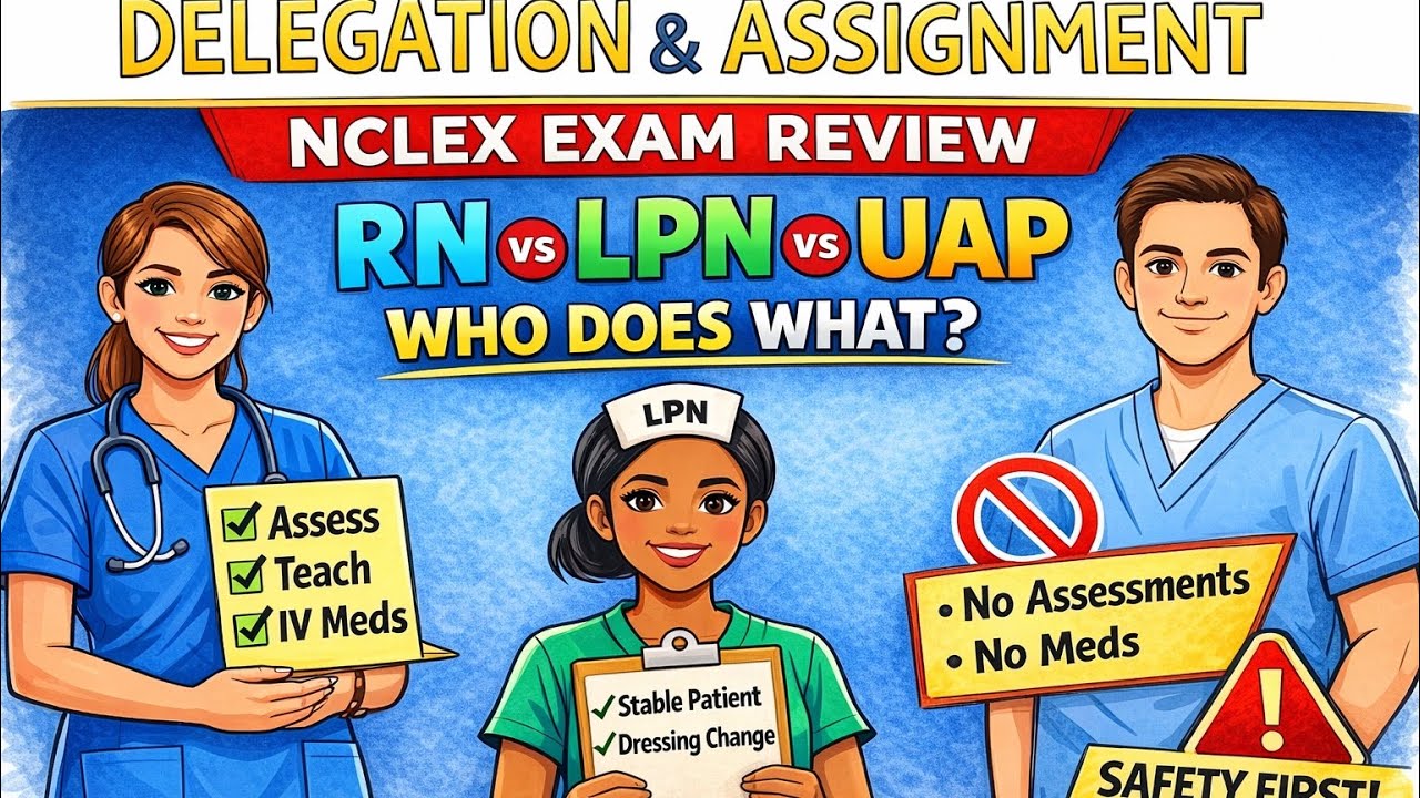 Delegation & Assignment NCLEX | RN vs LPN vs UAP Made Easy