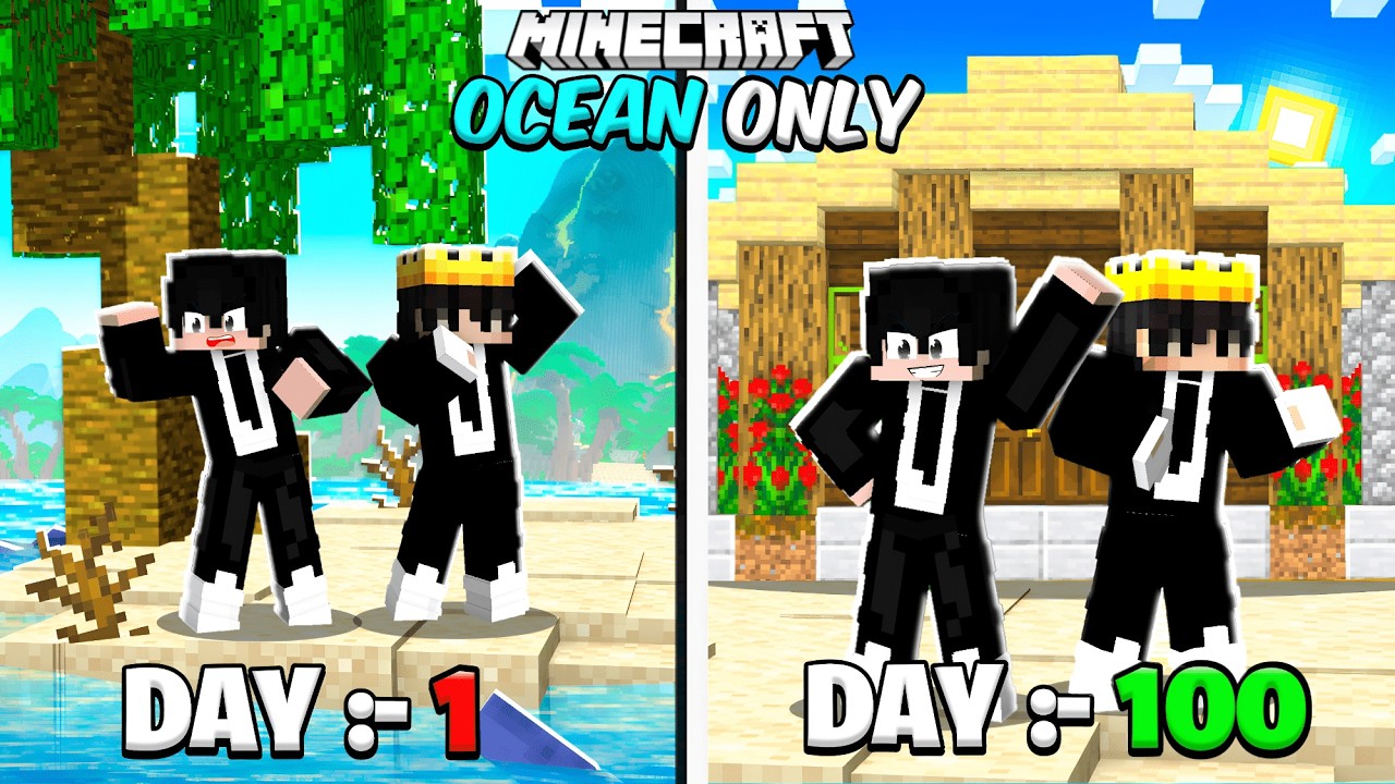 We Survived 100 Days on a Survival Island in Minecraft!