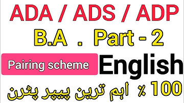 BA part 2 pairing scheme 2026@/Regular & private students preparing for BA Part 2 annual exams 2026.