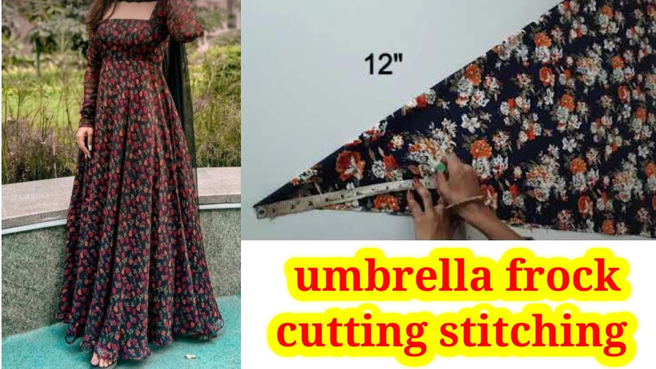 Anarkali frock suit cutting stitching| umbrella frock cutting| how to make  anarkali dress. #anarkali - YouTube