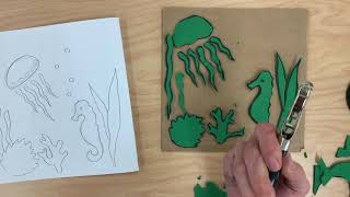 2 Underwater Collagraph Print part 1
