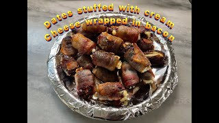 Dates With Cream Cheese Wrapped in BACON Appetizer