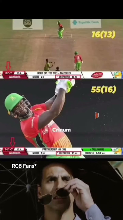 Romario Shepherd On Fire 😱 #cricket #shorts #viralshorts #romarioshepherd #rcb #rcbians #rcbfans