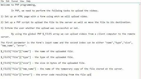 Upload And Display Video Using PHP .