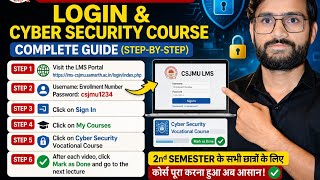 🎓 CSJMU LMS Login for vocational course Cyber Security Course & Financial literacy Complete Guide