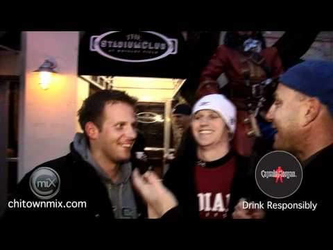 Northwestern vs Illinois at Wrigley field interview with two revelers