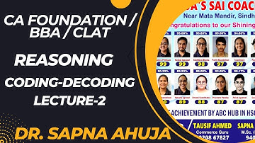 Coding- Decoding Lecture-2(Basics) Reasoning by Dr. Sapna Ahuja
