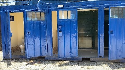 How a 20ft container with 8 washrooms and 2 sink areas looks like.  #containerhousesolution