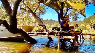 Bushcraft Bamboo Treehouse In A Mangrove Swamp.. Boat Camping Adventure..