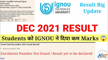 IGNOU DEC 2021 RESULTS 6th Big Update | Student को IGNOU ने दिया कम Marks 😱 | Results Doubt Solution