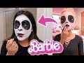 I Tried Following A BARBIE HALLOWEEN MAKEUP TUTORIAL!