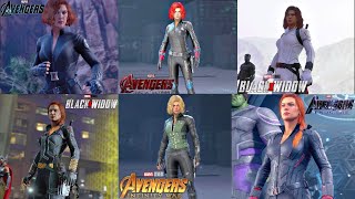 All Black Widow MCU Suits Showcase and Gameplay - Marvel's Avengers Game (4K 60FPS)