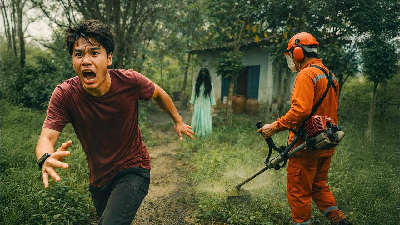 Time-Lapse: Terrifying Moment - Man Runs in Fear After Encountering a Ghost Near an Abandoned House