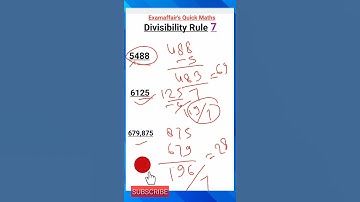 Divisibility Rule of 7|Quick Maths|Examaffairs Education#mathsshorts #mathstricks #quickmaths