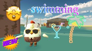 chicken gun swimming 🌊☀️🥤🌴 ||chicken pro||