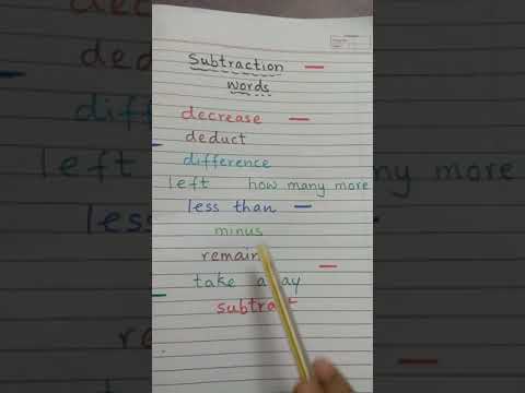 Subtraction words