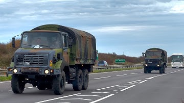 French Military Convoy in UK- Renault GBC 180 | Arquus Trapper VT4 (4K)
