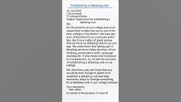 "Application for establishing a debating club."  #shorts #foryou #shortsyoutube