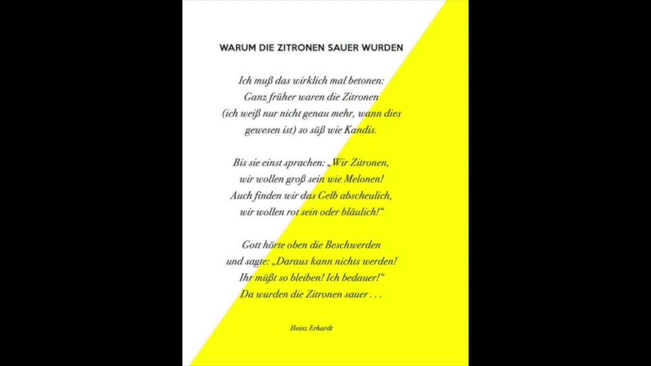 Heinz Erhardt Warum Die Zitronen Sauer Wurden Text