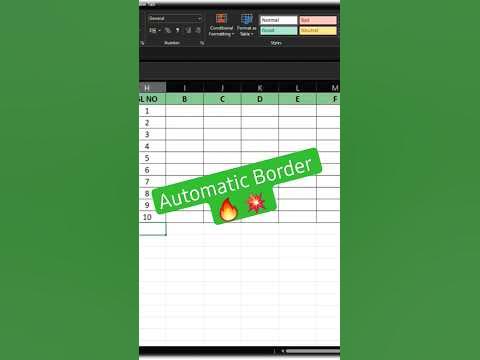 ๐ฒ Apply Automatic Border In Excel ๐ฅ #shorts - YouTube